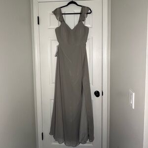 Azazie Bridesmaid dress, color silver, size 14